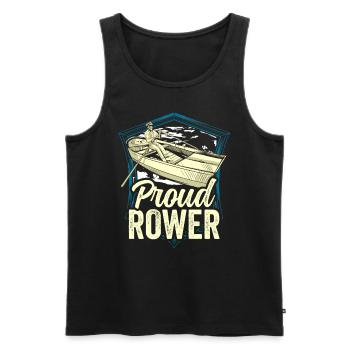 Fier Rameur Aviron Aviron Bateau Aviron Aviron - Débardeur bio Premium Homme - noir - Devant - AI Model Male 178 light (178cm)