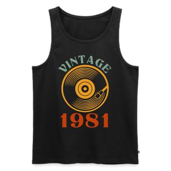 41 birthday born in 1981 - Men's Premium Organic Tank Top - black - Front - AI Model Male 178 light (178cm)