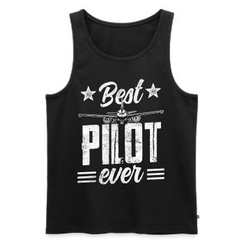 The Best Pilot Ever Small Aircraft Jet - Men's Premium Organic Tank Top - black - Front - AI Model Male 178 light (178cm)