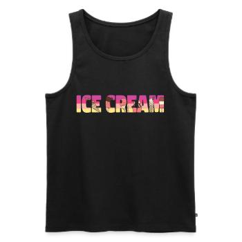 Crème glacée Retro Vintage Cone - Débardeur bio Premium Homme - noir - Devant - Michal (187cm)