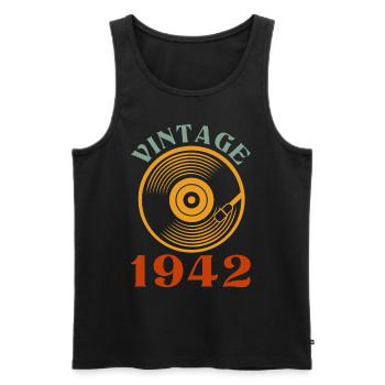 80 birthday born in 1942 - Men's Premium Organic Tank Top - black - Front - Michal (187cm)