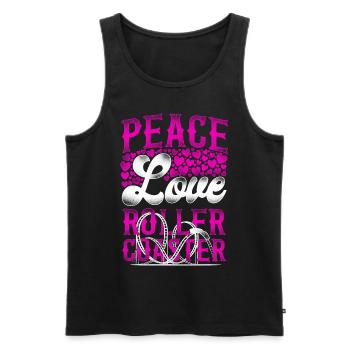 Roller Coaster Girl Vintage Peace - Männer Premium Bio Tank Top - Schwarz - Vorne - Michal (187cm)