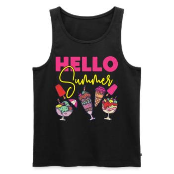 Ice Cream Cone Popsicle Hello - Men's Premium Organic Tank Top - black - Front - Michal (187cm)
