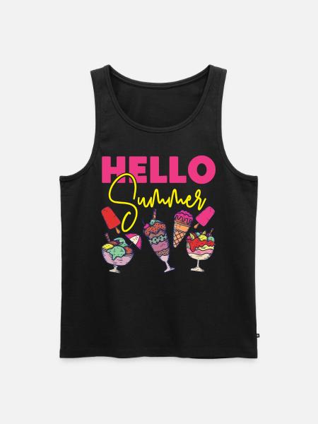 Ice Cream Cone Popsicle Hello - Men's Premium Organic Tank Top - black
