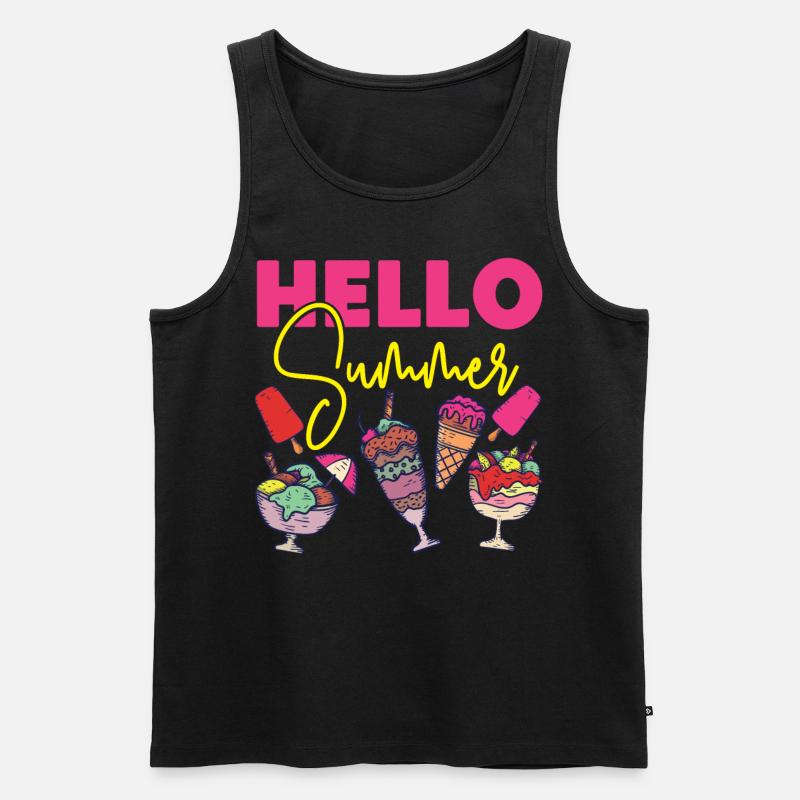 Ice Cream Cone Popsicle Hello - Männer Premium Bio Tank Top - Schwarz
