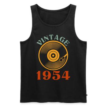 68 birthday born in 1954 - Men's Premium Organic Tank Top - black - Front - Michal (187cm)