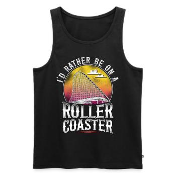 Roller Coaster Vintage Retro I'd - Männer Premium Bio Tank Top - Schwarz - Vorne - Michal (187cm)
