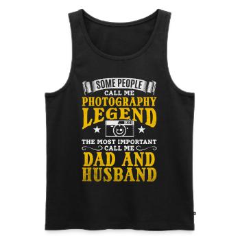 Fotografie-Fotograf Papa Photograph Dad - Männer Premium Bio Tank Top - Schwarz - Vorne - Michal (187cm)