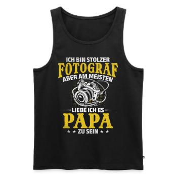 Fotokamera Kamera Fotografie Fotografen Papa - Männer Premium Bio Tank Top - Schwarz - Vorne - Michal (187cm)