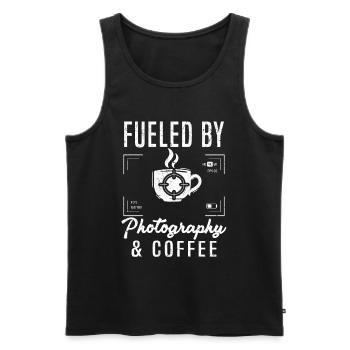 Photographer driven by photography and - Men's Premium Organic Tank Top - black - Front - AI Model Male 178 light (178cm)