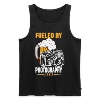 Camera photographer driven by photography & - Men's Premium Organic Tank Top - black - Front - AI Model Male 178 light (178cm)