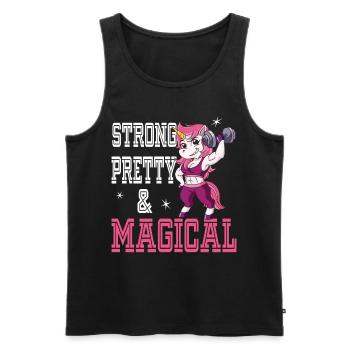 Strong Pretty and Magical - Männer Premium Bio Tank Top - Schwarz - Vorne - AI Model Male 178 light (178cm)