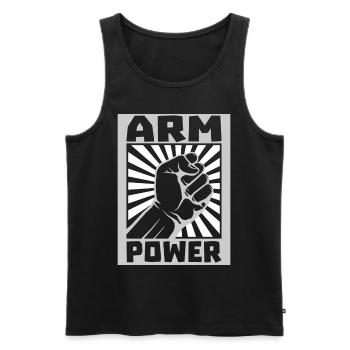 Arm Power Vintage Arm Wrestling - Men's Premium Organic Tank Top - black - Front - AI Model Male 178 light (178cm)