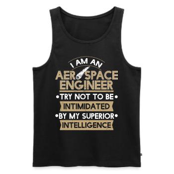 Aerospace Engineer Superior Intelligence - Men's Premium Organic Tank Top - black - Front - Michal (187cm)