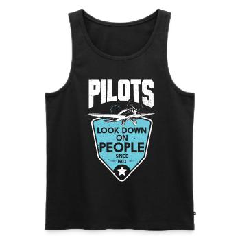 Pilots Look Down On People Since 1903 - Men's Premium Organic Tank Top - black - Front - Michal (187cm)