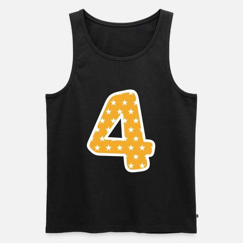 Vier - Männer Premium Bio Tank Top - Schwarz
