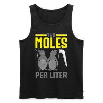 Deux moles par litre de connaissances sur les chuchoteurs de taupes - Débardeur bio Premium Homme - noir - Devant - Michal (187cm)