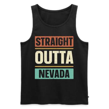 Straight Outta Nevada USA Bundesstaat Amerika Neva - Männer Premium Bio Tank Top - Schwarz - Vorne - Michal (187cm)