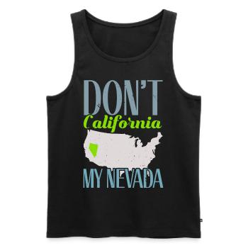 Ne pas Californie Mon Nevada USA Amérique Nevadan - Débardeur bio Premium Homme - noir - Devant - Michal (187cm)