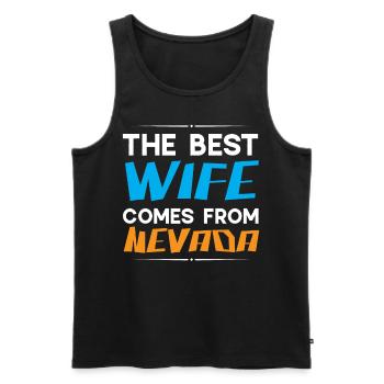The best wife comes from Nevada America Nevadan - Men's Premium Organic Tank Top - black - Front - AI Model Male 178 light (178cm)