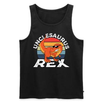 Unclesaurus Rex Oncle Dinosaure T-Rex - Débardeur bio Premium Homme - noir - Devant - Michal (187cm)