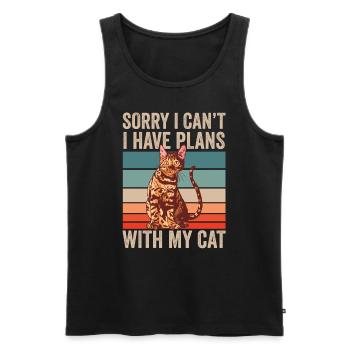 Unfortunately can't I have plans with my cat - Men's Premium Organic Tank Top - black - Front - Michal (187cm)