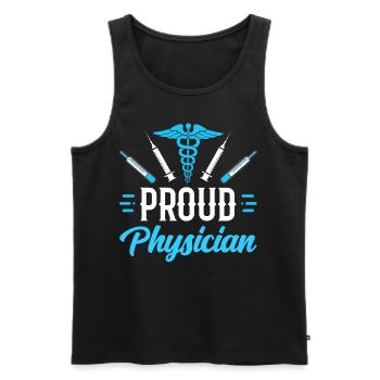 Proud doctor Profession Medicine Doctor - Men's Premium Organic Tank Top - black - Front - AI Model Male 178 light (178cm)
