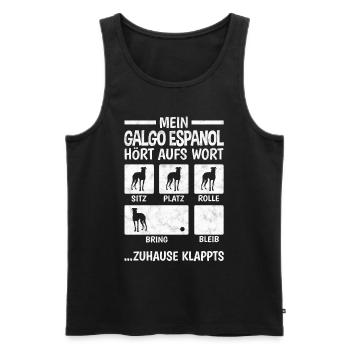 Galgo Espanol Hundetricks Spanien Windhund - Männer Premium Bio Tank Top - Schwarz - Vorne - Michal (187cm)