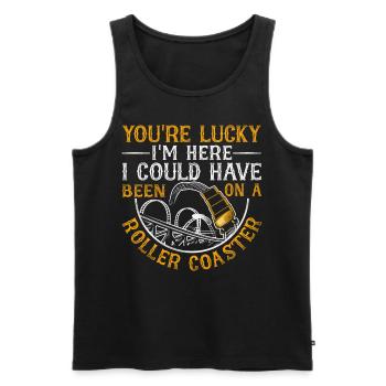 Roller Coaster Vintage You're - Männer Premium Bio Tank Top - Schwarz - Vorne - Michal (187cm)