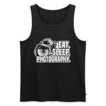 Photo Camera Photographer Photo Food Sleeping - Men's Premium Organic Tank Top - black - Front - AI Model Male 178 light (178cm)