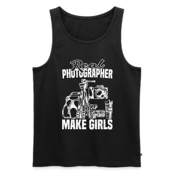 Les amateurs de photographie font de vrais photographes - Débardeur bio Premium Homme - noir - Devant - Michal (187cm)