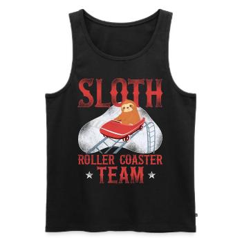 Roller Coaster Sloth Vintage Sloth - Men's Premium Organic Tank Top - black - Front - Michal (187cm)