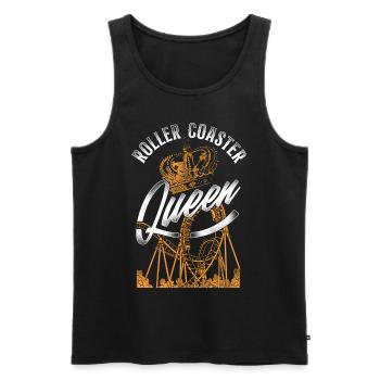 Roller Coaster Vintage Crown - Men's Premium Organic Tank Top - black - Front - Michal (187cm)