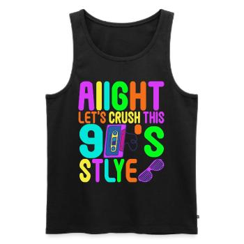 90s Party 90s - Men's Premium Organic Tank Top - black - Front - Michal (187cm)
