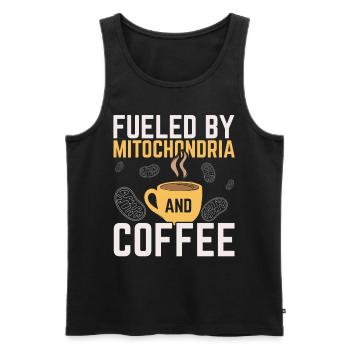 Powered by mitochondria and coffee Caffeine W - Men's Premium Organic Tank Top - black - Front - Michal (187cm)