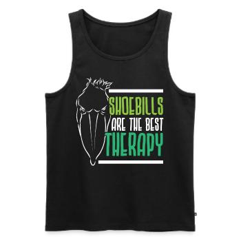 Shoe beaks are the best therapy Klapperstorc - Men's Premium Organic Tank Top - black - Front - AI Model Male 178 light (178cm)