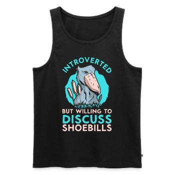 Introvertiert aber diskussionsfreudig Schuhschnabe - Männer Premium Bio Tank Top - Schwarz - Vorne - Michal (187cm)