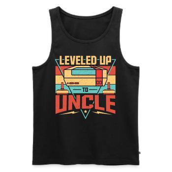 Leveled Up To Uncle Baby Nephew Niece - Männer Premium Bio Tank Top - Schwarz - Vorne - Michal (187cm)