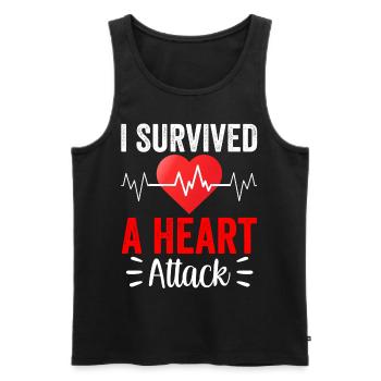 Ich Habe Einen Herzinfarkt Überlebt Herzanfall - Männer Premium Bio Tank Top - Schwarz - Vorne - Michal (187cm)
