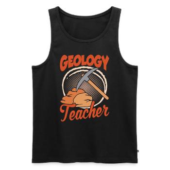 Geology teacher Geology Teacher Profession Geologist - Men's Premium Organic Tank Top - black - Front - Michal (187cm)