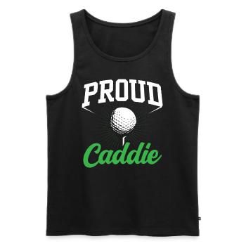 Proud Caddie Golfing Golf Golfer Profession - Men's Premium Organic Tank Top - black - Front - AI Model Male 178 light (178cm)