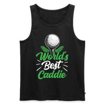 The best caddie in the world Golf Golf Golfer - Men's Premium Organic Tank Top - black - Front - AI Model Male 178 light (178cm)