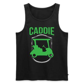 Caddie Profession Golfer Golf Golf - Men's Premium Organic Tank Top - black - Front - AI Model Male 178 light (178cm)