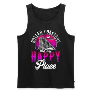 Roller Coaster Vintage Roller - Männer Premium Bio Tank Top - Schwarz - Vorne - Michal (187cm)