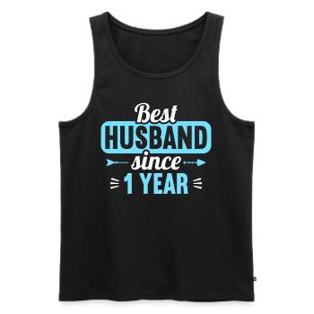 Best Husband Since 1 Years 1st Wedding Day - Männer Premium Bio Tank Top - Schwarz - Vorne - AI Model Male 178 light (178cm)