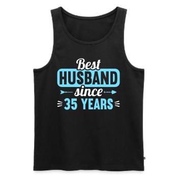 Best Husband Since 35 Years 35th Wedding Day - Männer Premium Bio Tank Top - Schwarz - Vorne - AI Model Male 178 light (178cm)