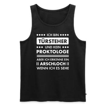 Türsteher I Sicherheitsdienst Motiv für Security - Männer Premium Bio Tank Top - Schwarz - Vorne - Michal (187cm)
