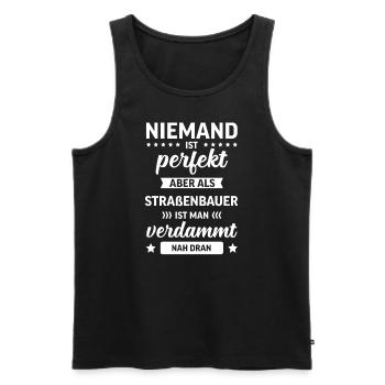 Straßenbauer I Autobahn Baustelle Motiv für - Männer Premium Bio Tank Top - Schwarz - Vorne - Michal (187cm)