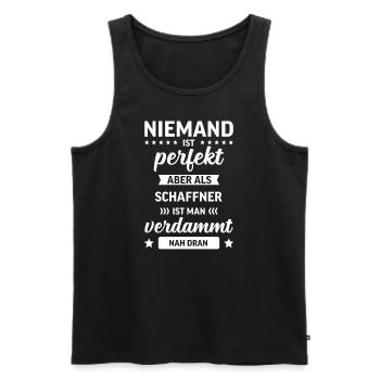 Schaffner I Lokführer Motiv für Eisenbahner und - Männer Premium Bio Tank Top - Schwarz - Vorne - AI Model Male 178 light (178cm)