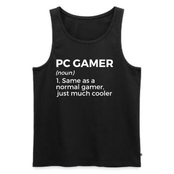 Joueur PC Gamer Gaming Dicton amusant - Débardeur bio Premium Homme - noir - Devant - AI Model Male 178 light (178cm)